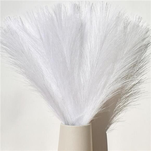 20pcs White Silk Pampas Grass Artificial Fake Flowers 18" for Mother's Day - Picture 1 of 7